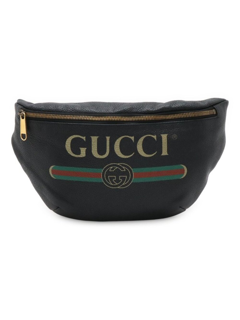 Gucci Print Sherry Line Belt Bag Waist Pouch Leather Pink Green Red Gold